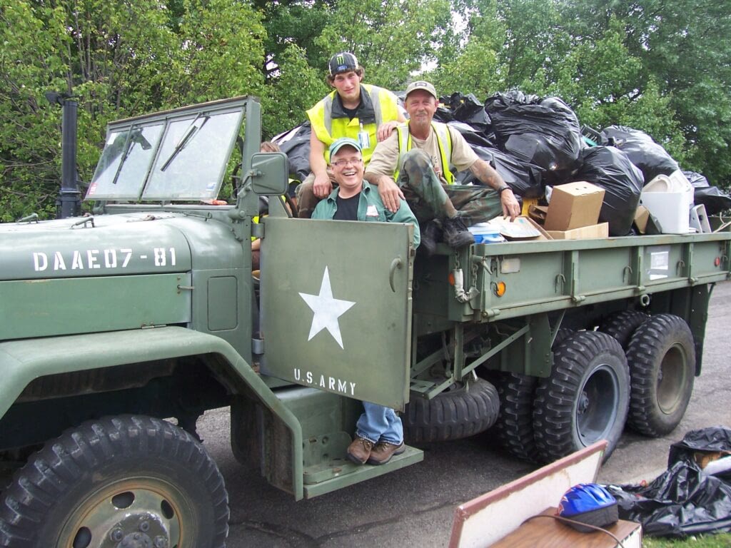 men in truck