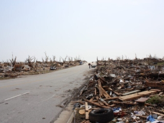 road view of utter destruction