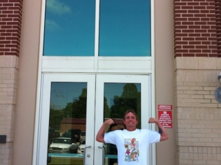 man at courthouse