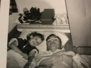 Dad and I in the closet little girl and her father