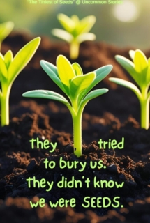 Baby plants coming up with quote